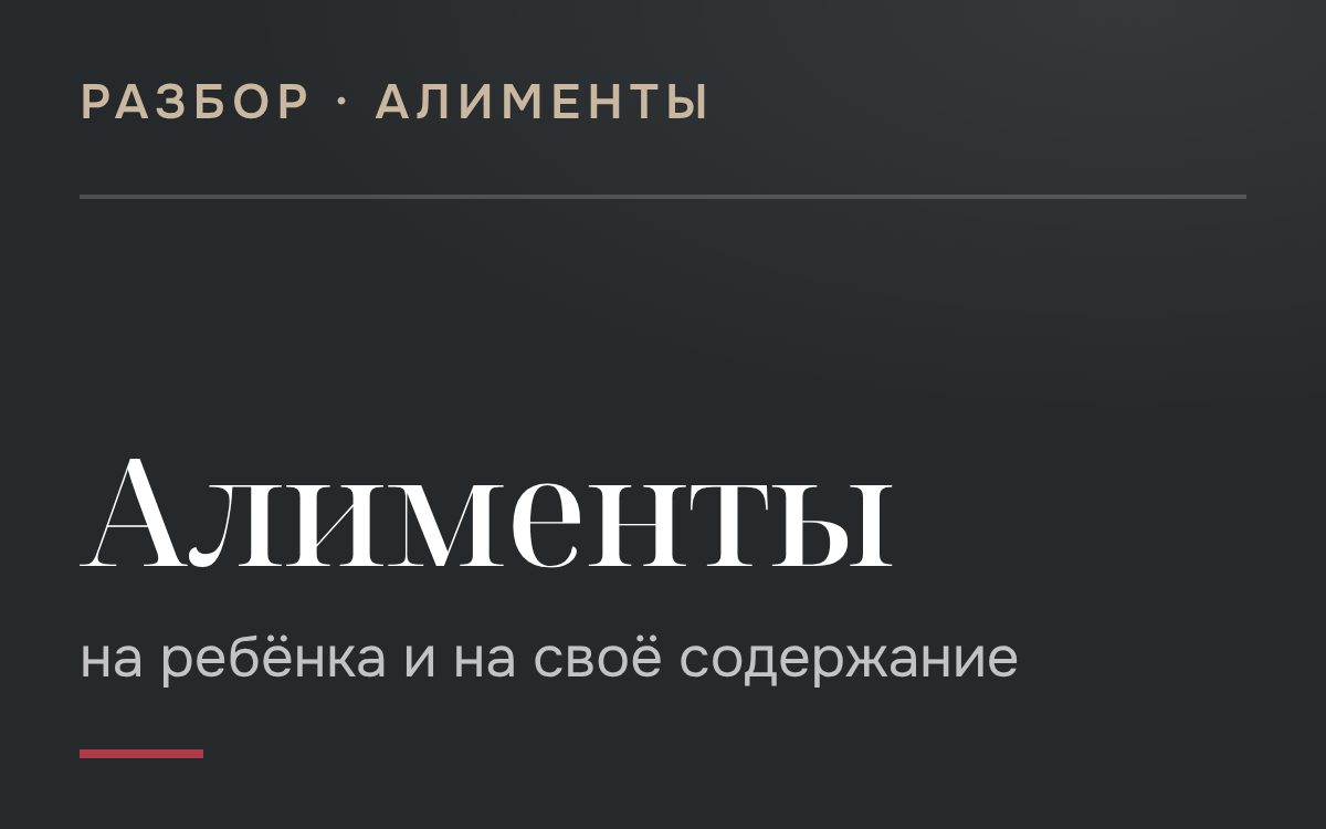 Алименты на содержание ребенка и алименты на свое содержание