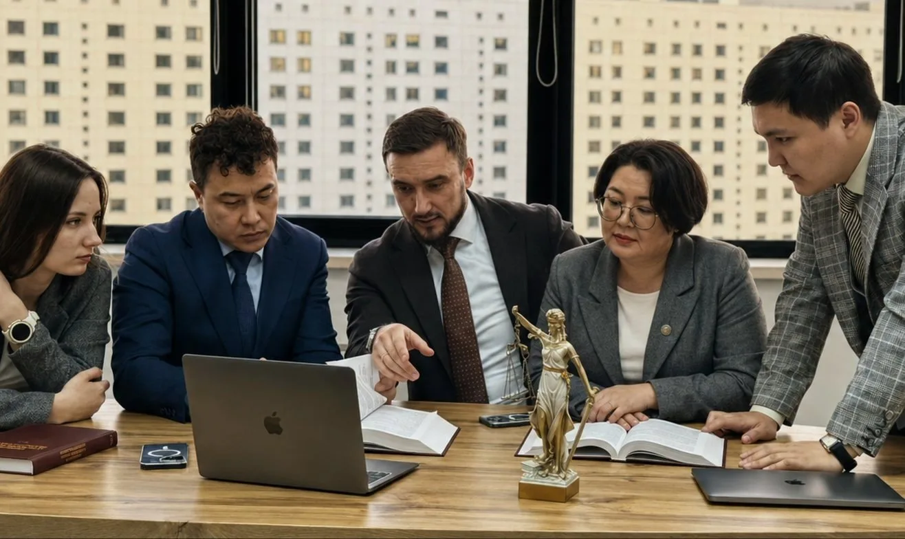 Адвокаты Advocate Group обсуждают дело за столом переговоров